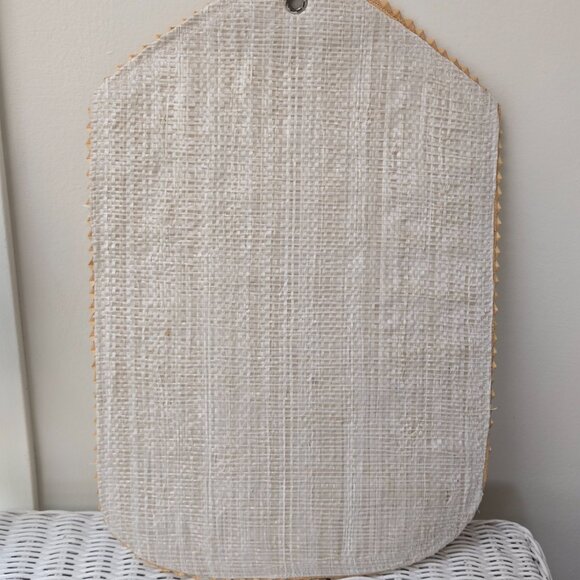 Vintage 1980s Woven Raffia Owl Wall Hanging Mail Sorter - Picture 6 of 6